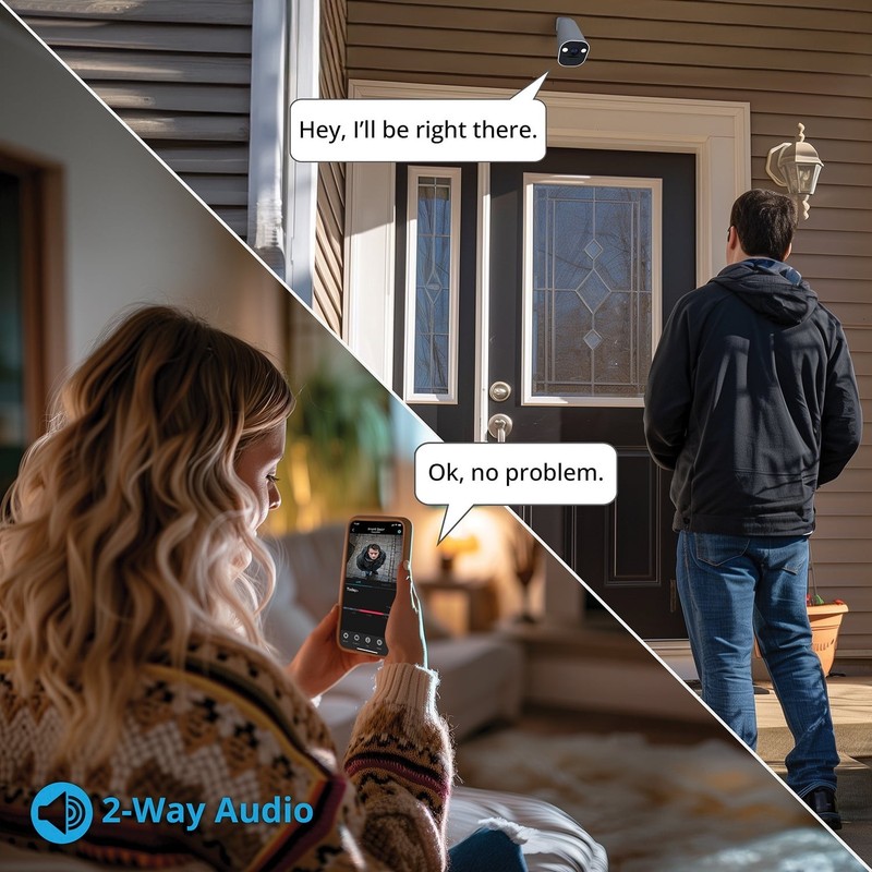 Wire Free 2K Spotlight Camera 2-Way Audio Alerts Siren White Home Security gallery