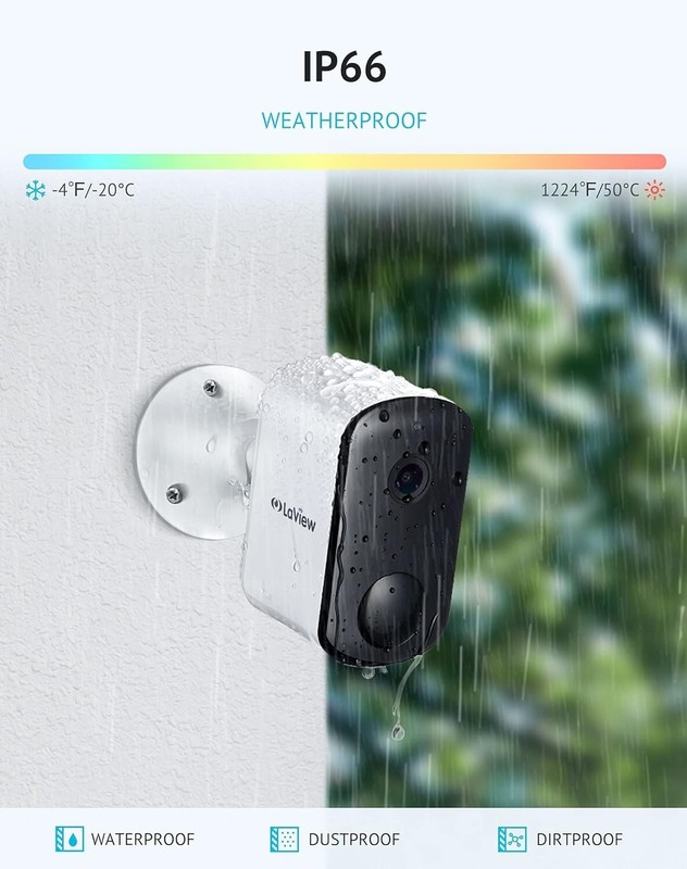 3MP Wireless Camera for Home/Outdoor Security (2 Pack), 2K Battery Powered Wi... gallery