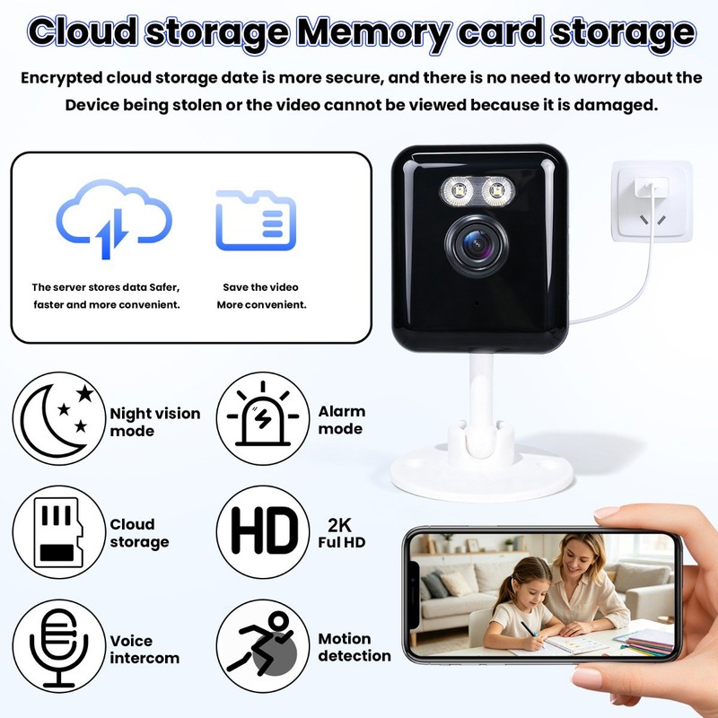 5G Wifi Home Security Camera Color Night Vision Cam 3MP2K Baby Pet Car Monitor gallery