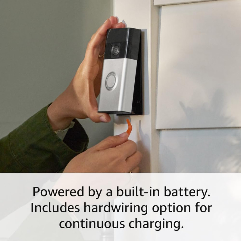 Ring Battery Doorbell with Video, Two-Way Talk, Motion Alerts, Satin Nickel gallery