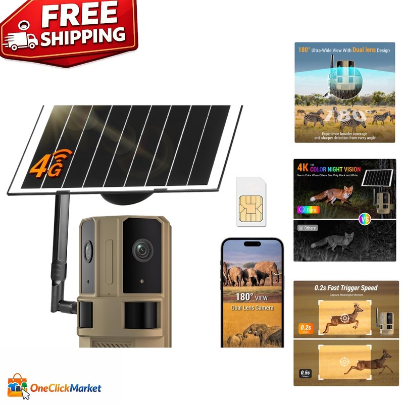 No WiFi Needed: 4G LTE Outdoor Security Camera with Solar Power & Night Vision