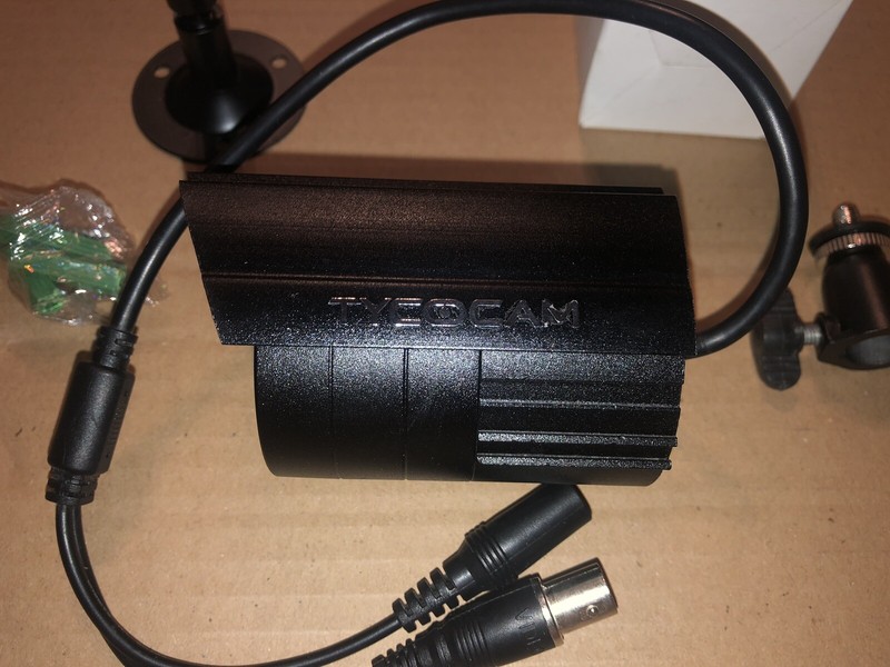 Lot of 4 Tyco Wired Night Vision Security Cameras, Mounts, Cables etc READ gallery
