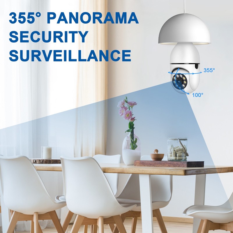 Security Camera 1080P E27 Light Bulb Wireless WiFi Camera 360°Night Vision Home gallery