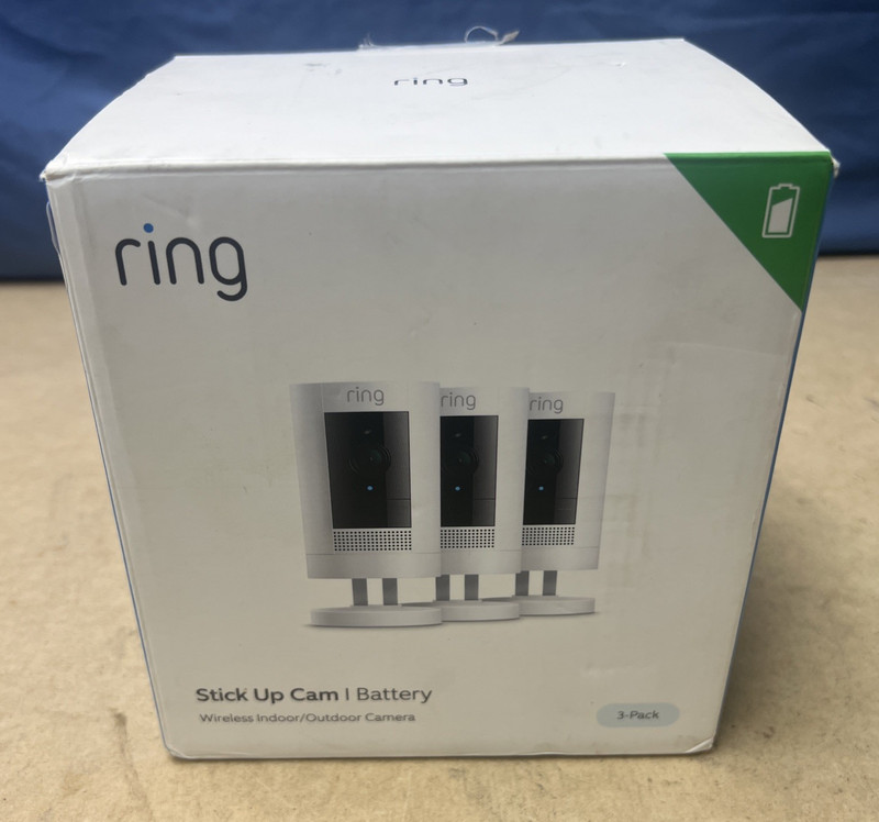 3 Pack Ring Stick Up Camera Indoor/Outdoor Battery Wire Free Open Box