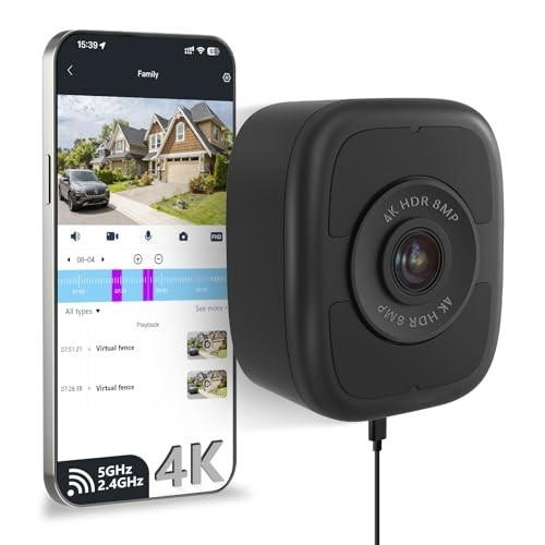 8MP 4K Window Security Camera, Dual-Band WiFi, Night Vision, AI Detection, 32GB gallery