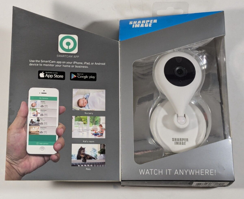 SHARPER IMAGE HIGH DEF HD 720p SMARTCAM W/ WI-FI REMOTE VIDEO MONITORING- Sealed