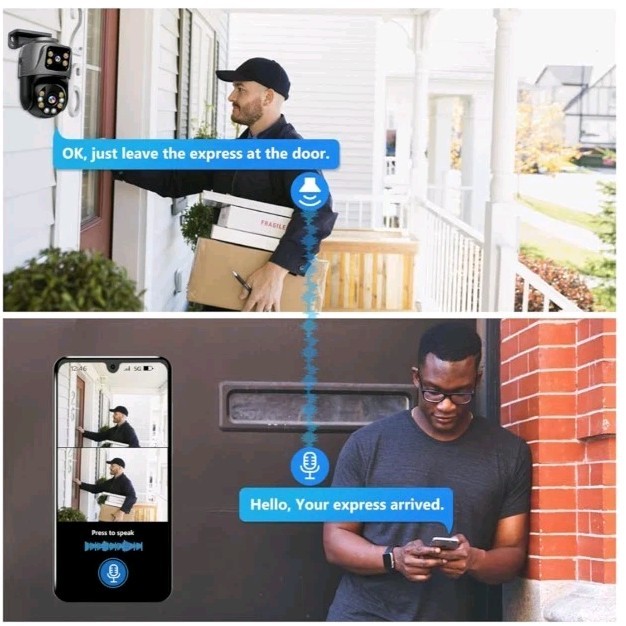 MOVOLS Dual Lens Outdoor PTZ Security Camera - Smart Home Night Vision CCTV gallery