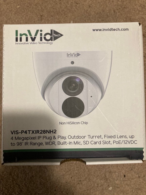Invid Tech Vis-P4TXIR28NH2 4MP Outdoor Plug & Play Turret Fixed Lens Camera NIB