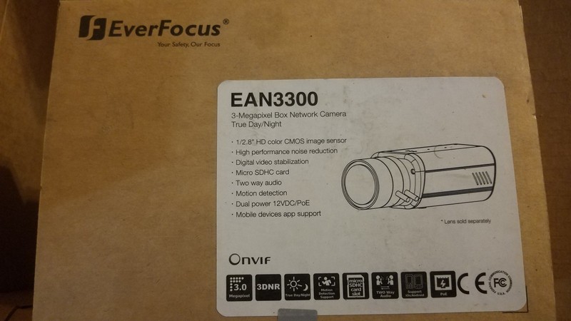 New Everfocus EAN3300 HD Network Camera, Indoor Box 3 Megapixels True Day/Night