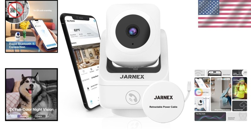 360-Degree Indoor Security Camera with 2-Way Audio & Bluetooth Connectivity gallery