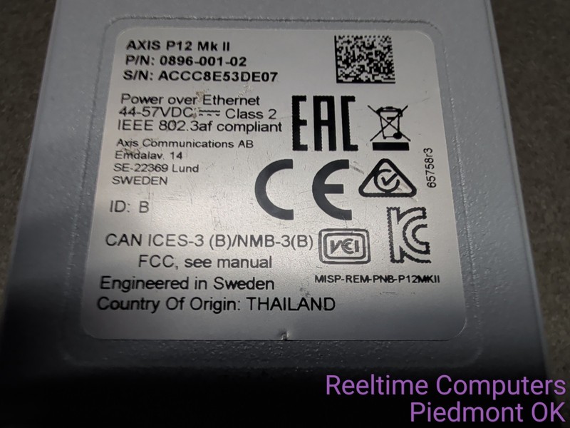 AXIS P12 Mk II Main Unit PoE Camera Controller 0896-001-02 Tested gallery