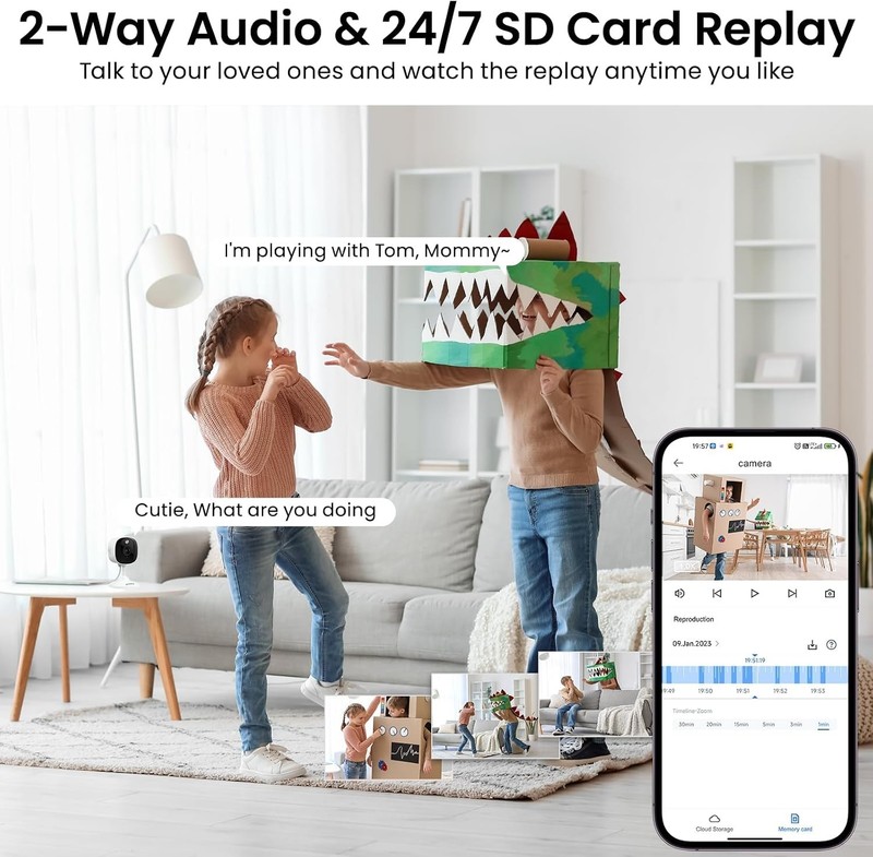2K Cameras for Home Security, Indoor/Outdoor, Full Color, C1 2Pack | 2.4G Wir... gallery