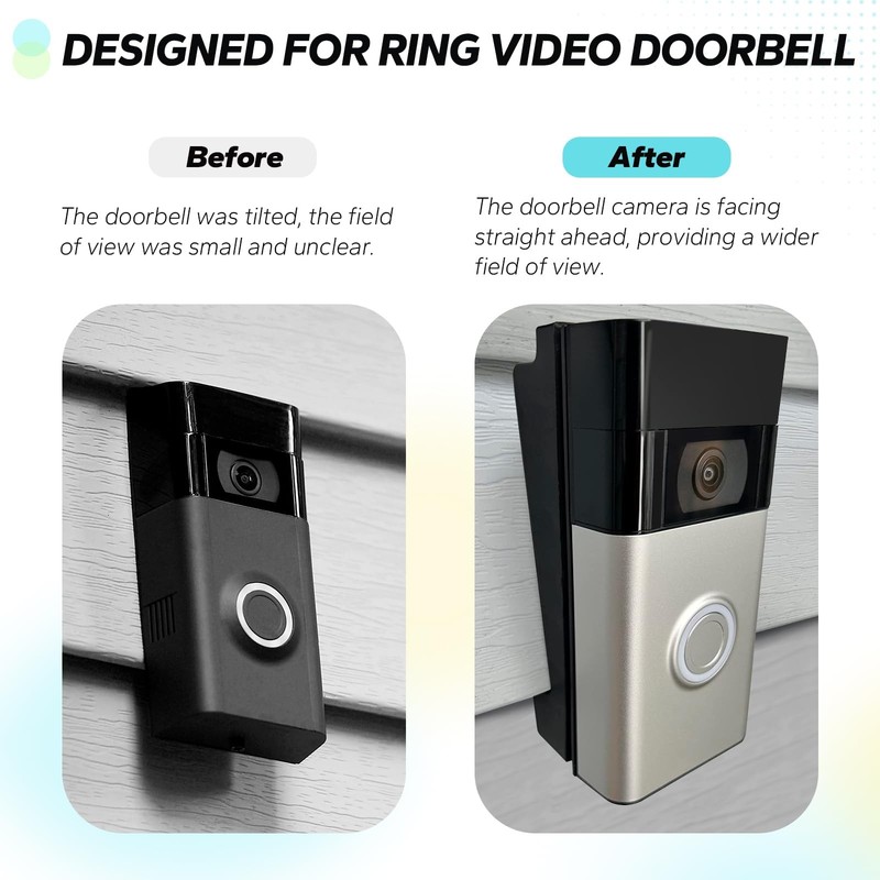 Doorbell Vinyl Siding Mount Fits for Ring Doorbell, 4 Inch Standard Black gallery