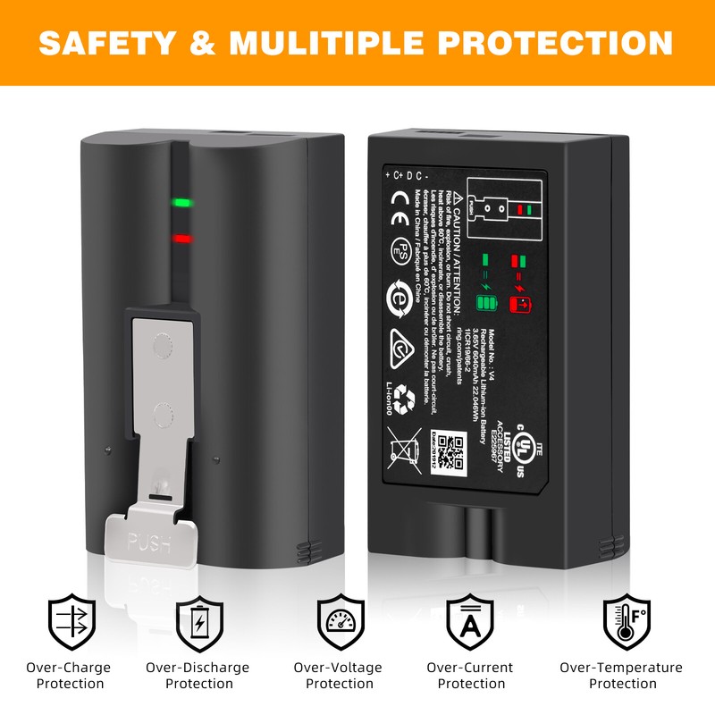 2 x Genuine Rechargeable Battery V4 Ring Video DoorBell 2 3 4 3Plus Stick Up Cam gallery