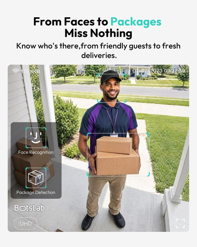 BOTSLAB 2K Doorbell Camera Wireless with HeadtoToe View, No Monthly Fee, Vide... gallery