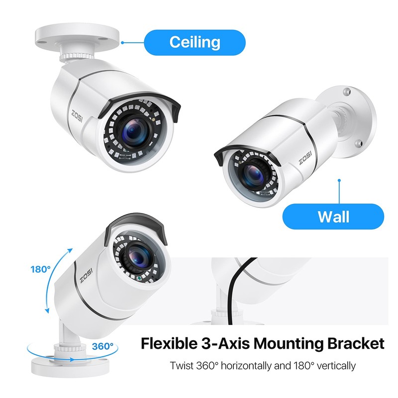4 Pack 2MP 1080p HD-TVI Home Outdoor Indoor 1920TVL, 36PCS LEDs, Night Vision... gallery