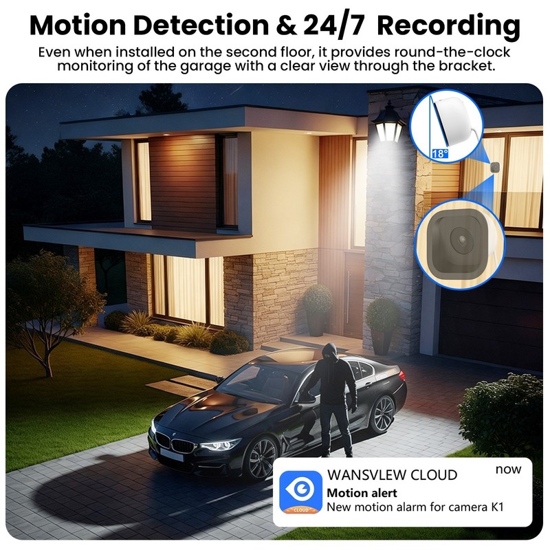 Wansview 2K 3MP Window Camera 2.4G WIFI6 Wired Security Camera Indoor With Stand gallery