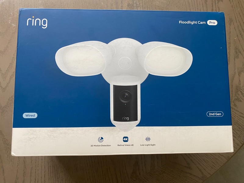 NEW SEALED Ring Floodlight Cam Pro (Wired, 2nd Gen) – Retinal 4K
