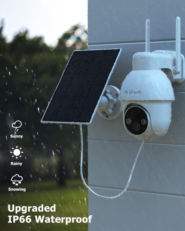 【2K】 Solar Cameras Outdoor Wireless, 2 Pack Outdoor Wireless Solar Powered, P... gallery