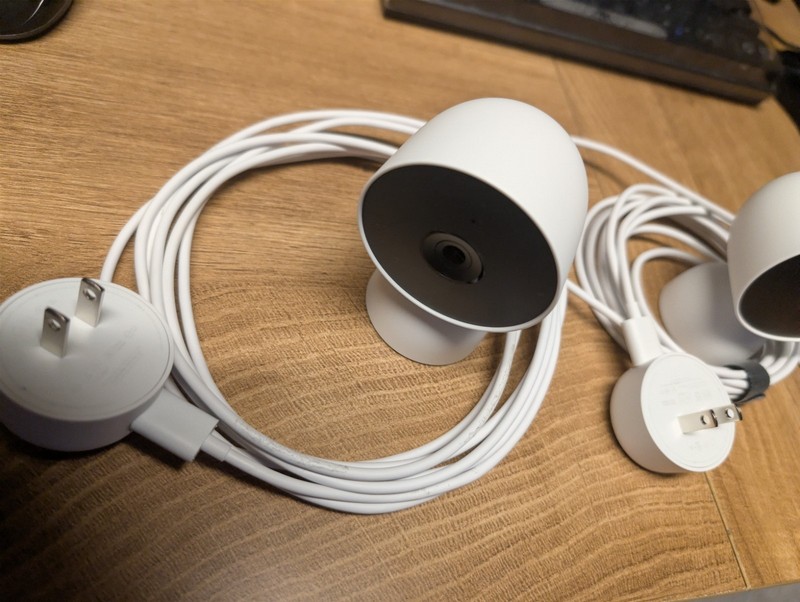 3x Google nest 2nd Gen Wired Camera Indoor (Cameras + AC brick) gallery