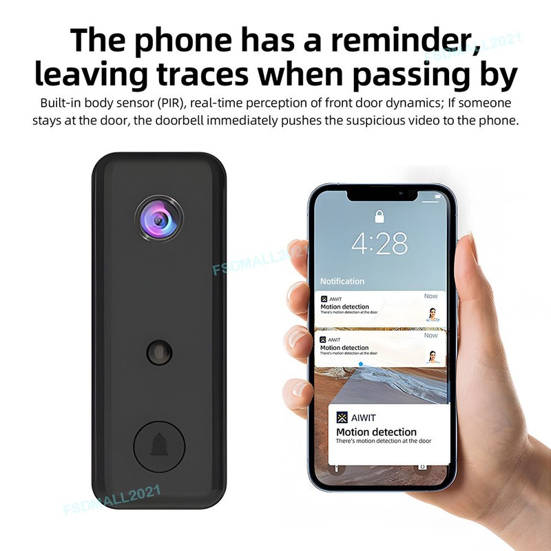 Smart Wireless WiFi Doorbell Intercom Video Camera Door Ring With Chime Security gallery