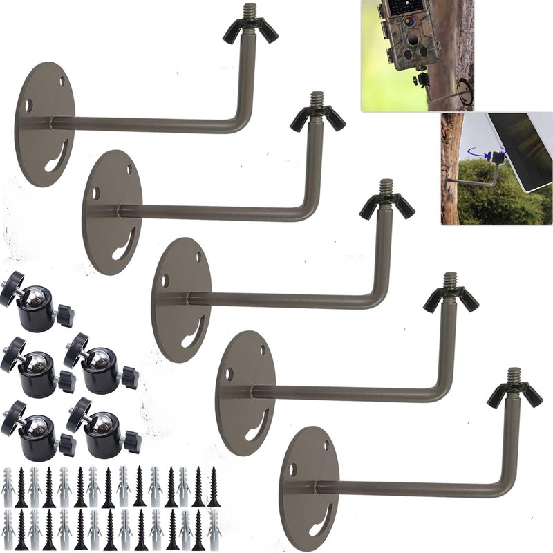 Security Camera Mount 5-Pack, Outdoor Adjustable Bracket with 1/4″-20 Thread….