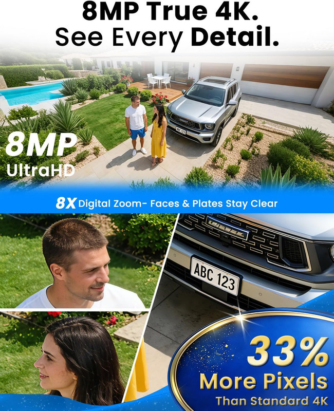 4K Solar-Powered Wireless Security Cameras with Radar & Color Night Vision gallery