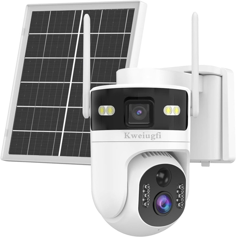 2K Solar Security Camera, 4G LTE, Dual Lens, 180-Day Data, Color Night Vision