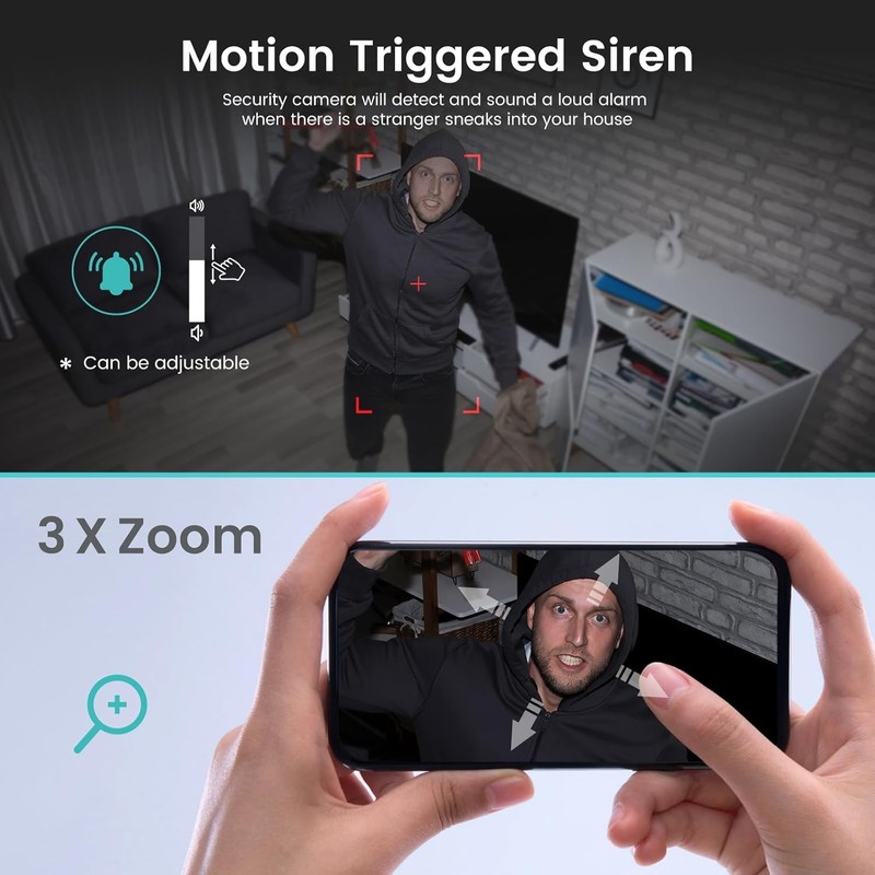 Litokam Indoor Cameras for Home Security with Night Vision, Pet Camera with gallery