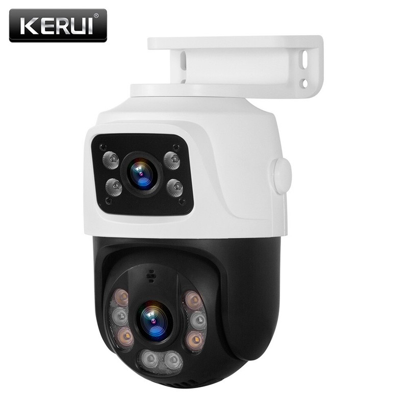 KERUI Outdoor Indoor 6MP Dual Lens POE Cam 2-Way Voice POE Powered CCTV Camera