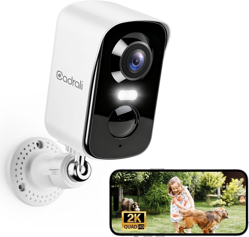 2K Security Cameras Wireless Outdoor – 5200mAh Battery Powered, AI Motion Detect