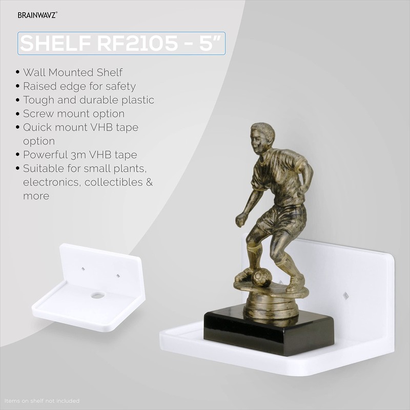 5” Small Floating Shelf, Adhesive & Screw in, for Bluetooth Speakers, Cameras... gallery