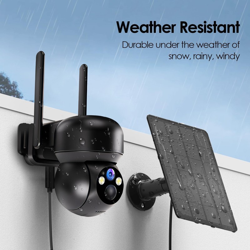 GMOX 4G LTE Cellular Solar Security Camera Outdoor No WiFi Non-Stop Power 365Day gallery