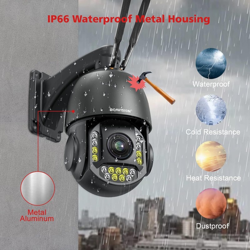 4G Security Camera ULTRA HD 4K SIM Card 30x Zoom Human Auto Detection 24/7 Camhi gallery