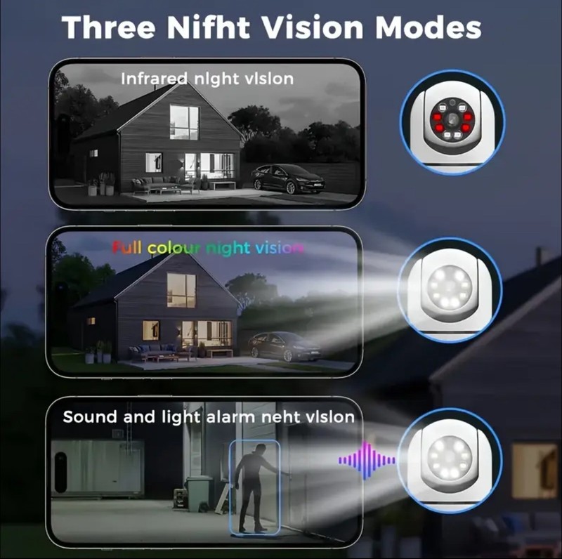 2.4G Wifi 360 Rotation 4MP Security Camera With Night Vision & Two Way Audio gallery