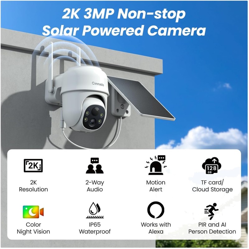 Wireless Outdoor Cameras with Color Night Vision – 2 Pack