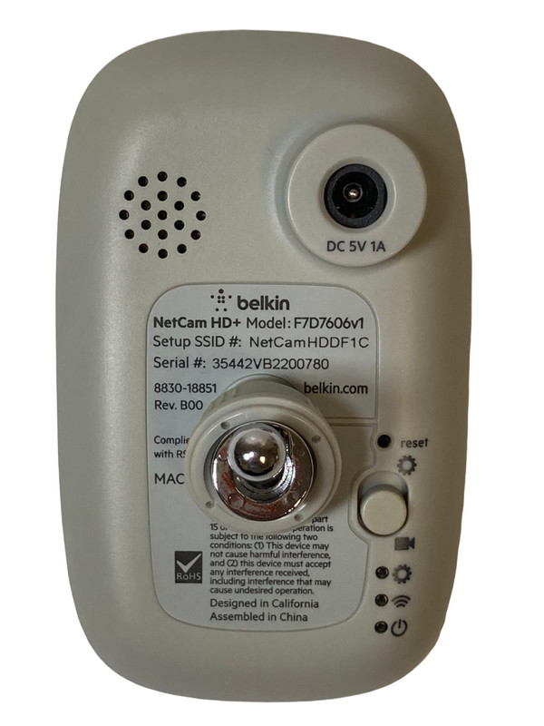 Belkin F7D7606 NetCam HD + Wireless Networking IP Camera, White gallery