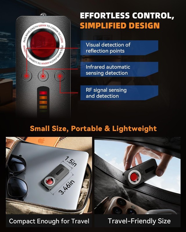 AI Privacy Pen Hidden Camera Detector,Portable Anti-Spy Bug Finder with Listenin gallery