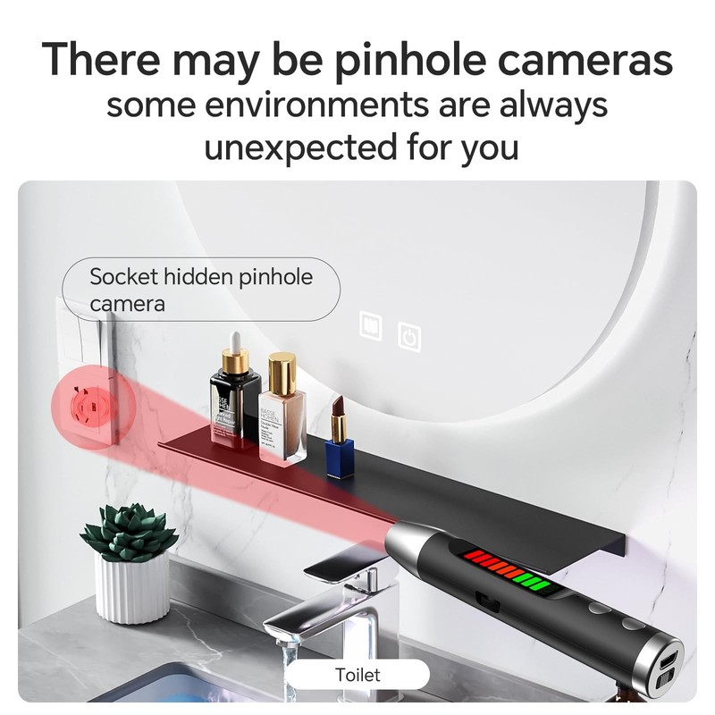 Black Hidden Camera Detector Find GPS Trackers Listening Devices Privacy gallery