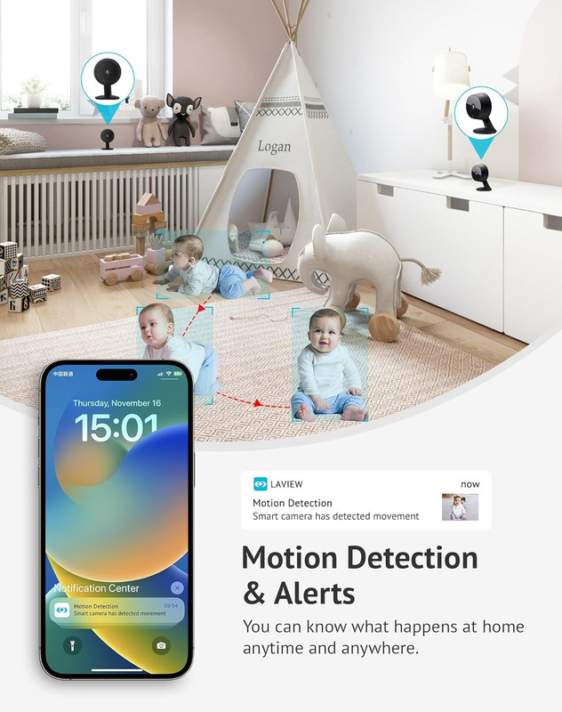 4MP 2K Cameras for Home Security Indoor, 5G& 2.4Ghz Home Security Camera for Bab gallery