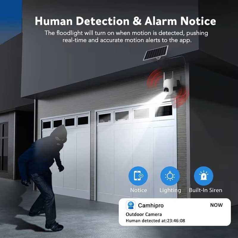 2.4G WIFI Solar Battery Outdoor 4MP HD Wireless Security Camera Two Way Audio gallery