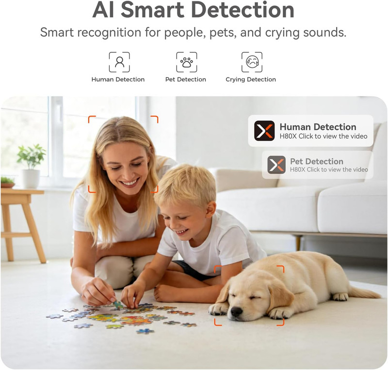 4K UHD Indoor Camera, 64G Built-In Storage No Subscription,Pet Camera Indoor wit gallery