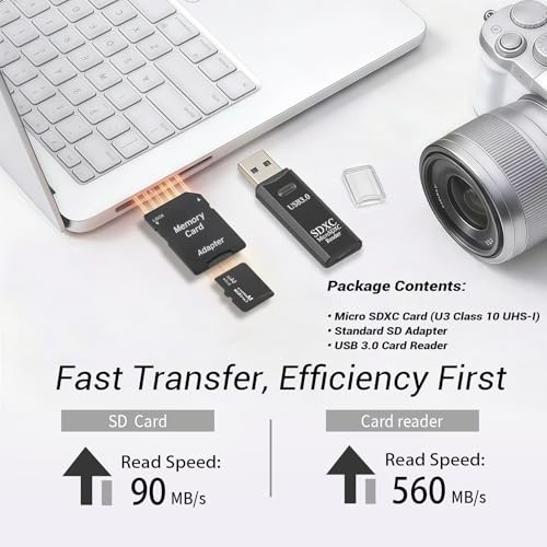 64GB Micro SD Card 1-Pack with USB 3.0 Reader & SD Adapter, Budget 1-Pack TF gallery