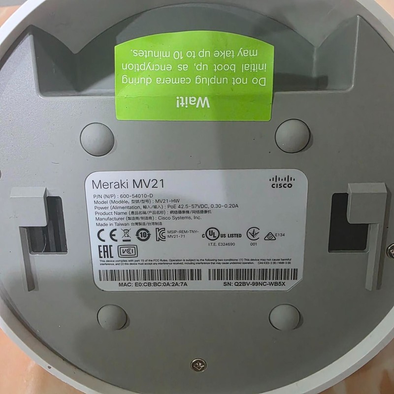 Cisco Meraki MV21-HW PoE Indoor Dome Security Camera MV21 - Cisco Systems gallery