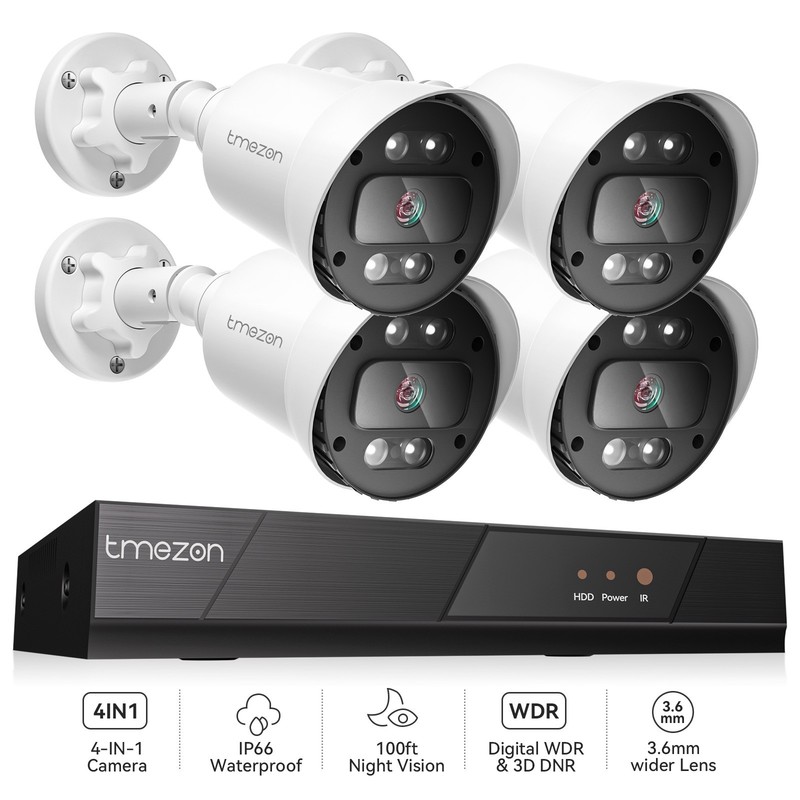 5MP Security Camera System Home Outdoor Color Night Vision IP66 CCTV 16CH DVR