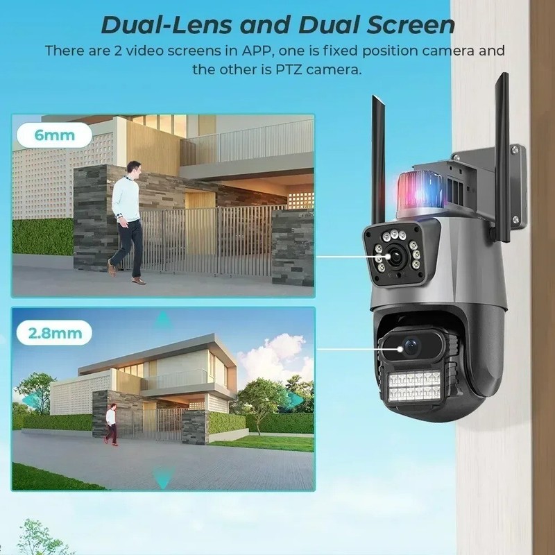8MP 4K Wifi Camera Dual Lens Security Protection Waterproof Security CCTV gallery