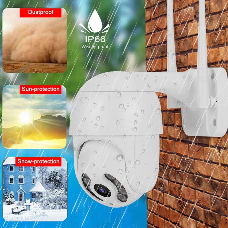 PTZ Dome Camera 1080P 8 Lights with 110 240V Remote Control Multiplayer Share gallery