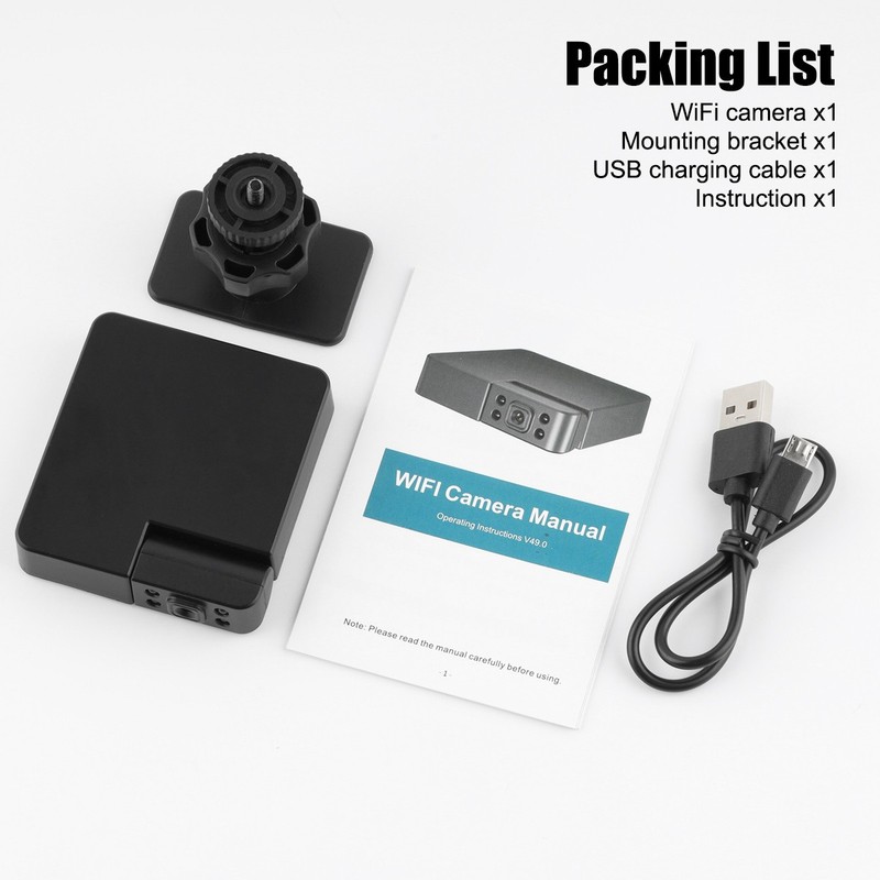 New 180° Mini WIFI Smart Camera 1080P HD Night Vision Security Camera + Battery
