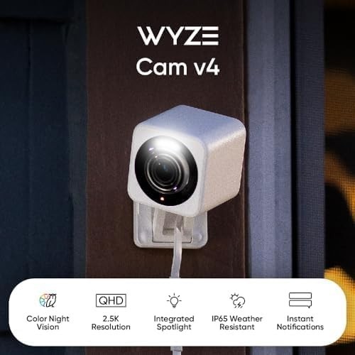 WYZE Cam V4 (Latest Model), 2.5K AI Security Camera, Indoor/Outdoor Cameras for gallery