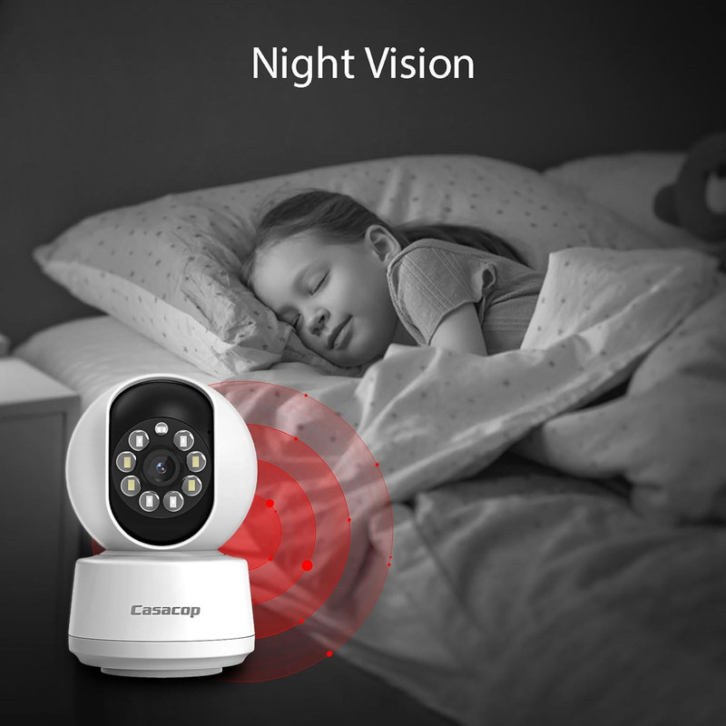 Smart Security Camera, 1080P Home Security Camera, Pan & Tilt 2.4Ghz Indoor IP C gallery